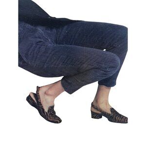 Gini & Albert Tiger Print Sling back Block Heels Leather Upper S 40  Womens